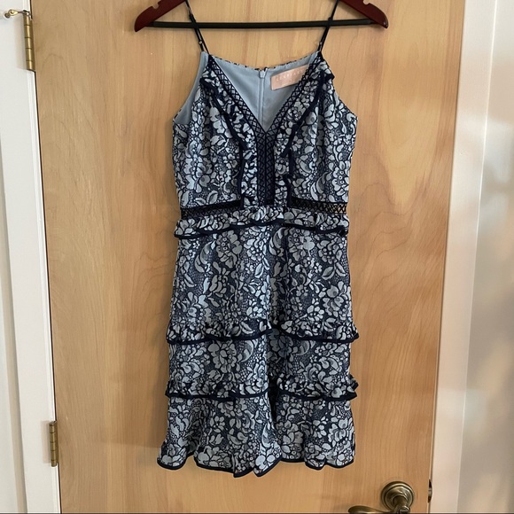 Keepsake the Label Blue Lace Mini Dress - Picture 3 of 7